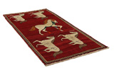 Gabbeh - Qashqai Persian Carpet 255x117 - Picture 1